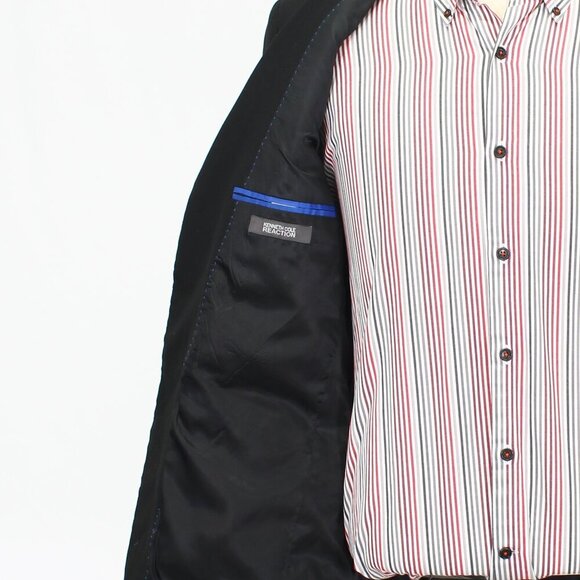 Kenneth Cole 42R Black Solid 2-Button Sport Coat Blazer Jacket P386 - Picture 9 of 11